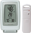 00611 Indoor Outdoor Thermometer with Wireless Temperature Sensor & Hygrometer White Small, product image