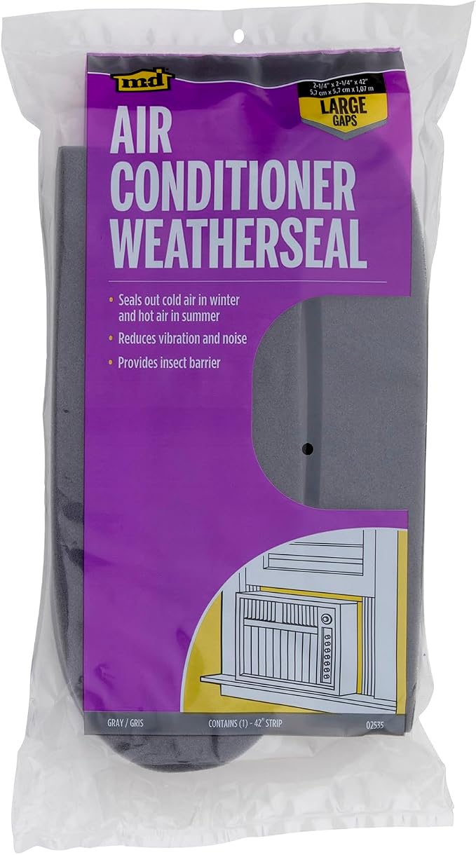 02535 2-1/4 in x 42 in Gray Foam Window Seal Strip – Air Conditioner Window Seal, Weather Stripping Foam, alternate view 6
