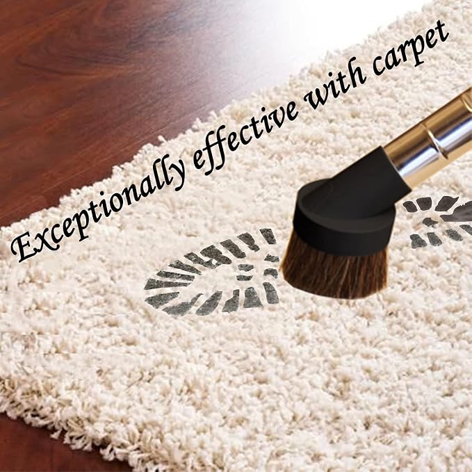 1.25'' Shop Vacuum Dust Brush Attachment with 25mm Horse Hair (2PCS) - Round Dust Brush Soft Bristle for Furniture, Blinds