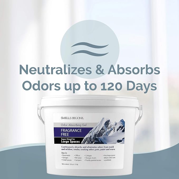 1-Gallon Gel Odor Eliminator – High-Capacity, Long-Lasting Odor Absorber for Large Spaces, Basements, Garages, Workshops &