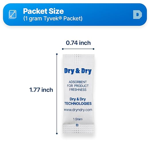 1 Gram[1000 Packets] Food & Pharmaceutical Safe Silica Gel Packs Desiccants - Rechargeable Tyvek® Silica Gel, alternate view