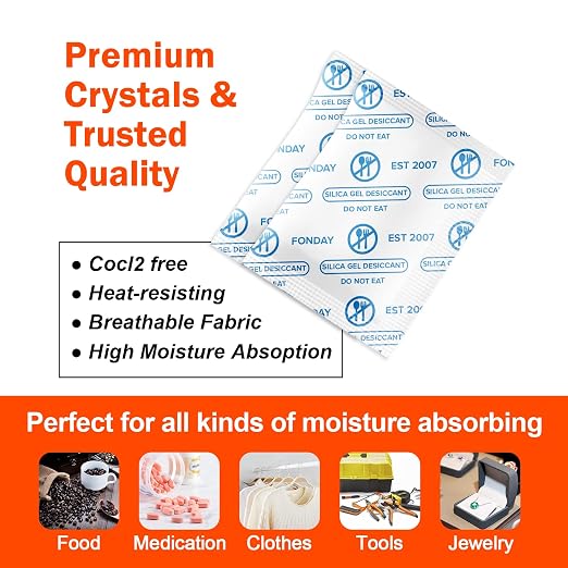 1 Gram 2000 Packets Food Grade Silica Gel Desiccants Packs Moisture Absorbers Dehumidifier, alternate view 2