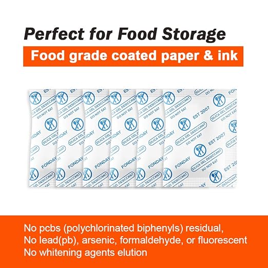 1 Gram 2000 Packets Food Grade Silica Gel Desiccants Packs Moisture Absorbers Dehumidifier, alternate view 8