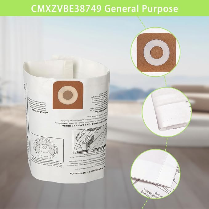 1 Pack 17816 Filter for Craftsman Filter Cartridge Replacement with 2 Pack CMXZVBE38749 General Purpose Dust
