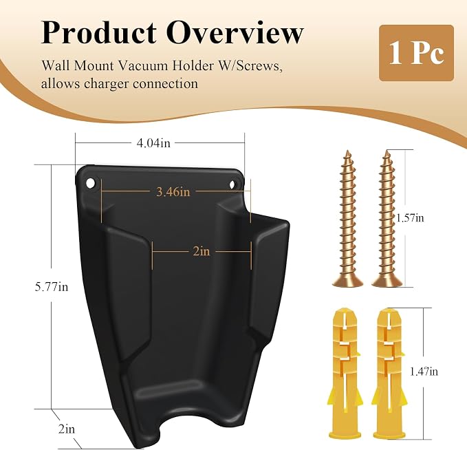 1 Pc Wall Mount Vacuum Holder W/Screws, Fits Pet Hair Eraser Handheld Vacuum Models 2390, 2390A, 2284, alternate view