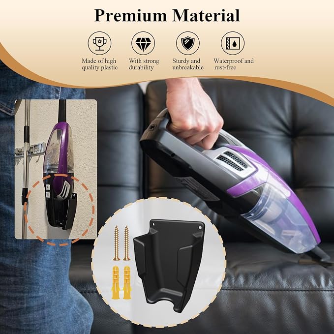 1 Pc Wall Mount Vacuum Holder W/Screws, Fits Pet Hair Eraser Handheld Vacuum Models 2390, 2390A, 2284, alternate view