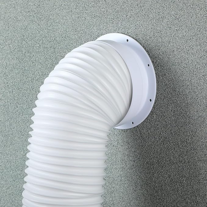 1 Set White Dual Size Wall Mount Connector for Portable Ac Vent Ac Exhaust Hose Coupler for 6 and 6.5 Inches Hose