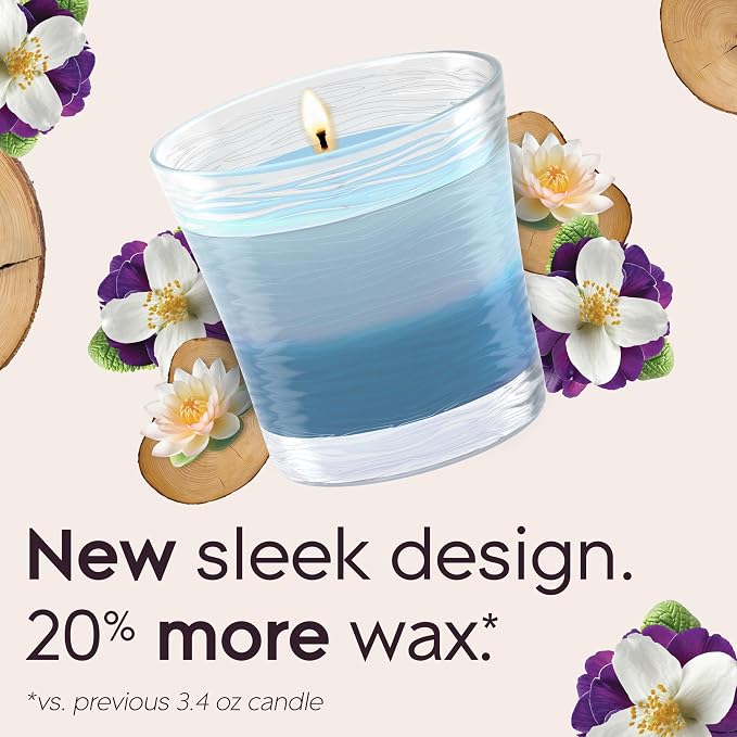 1-Wick 2in1 Scented Candle Jar, Moonlit Walk & Wandering Stream, Air Freshener Infused with Essential Oils, 4.08 Oz