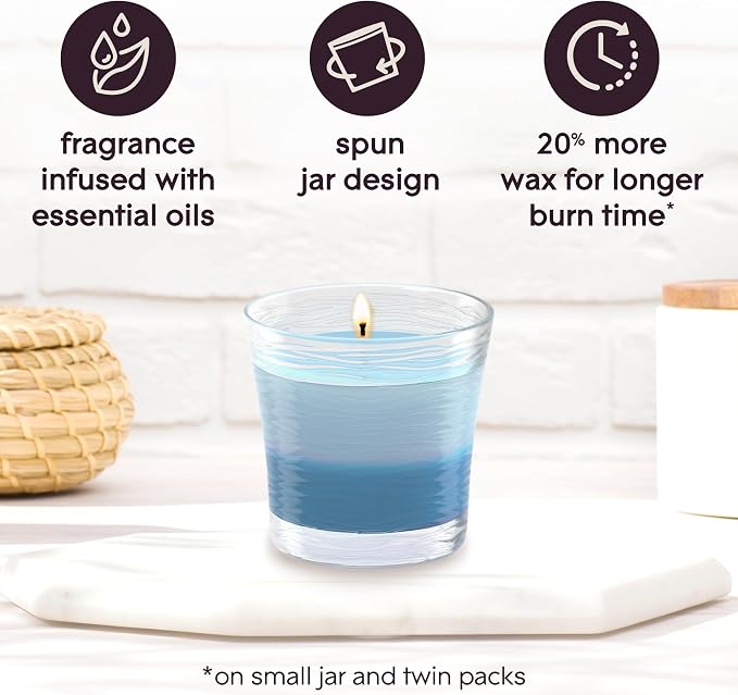 1-Wick 2in1 Scented Candle Jar, Moonlit Walk & Wandering Stream, Air Freshener Infused with Essential Oils, 4.08 Oz