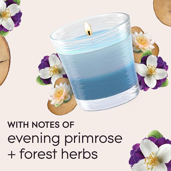1-Wick 2in1 Scented Candle Jar, Moonlit Walk & Wandering Stream, Air Freshener Infused with Essential Oils, 4.08 Oz