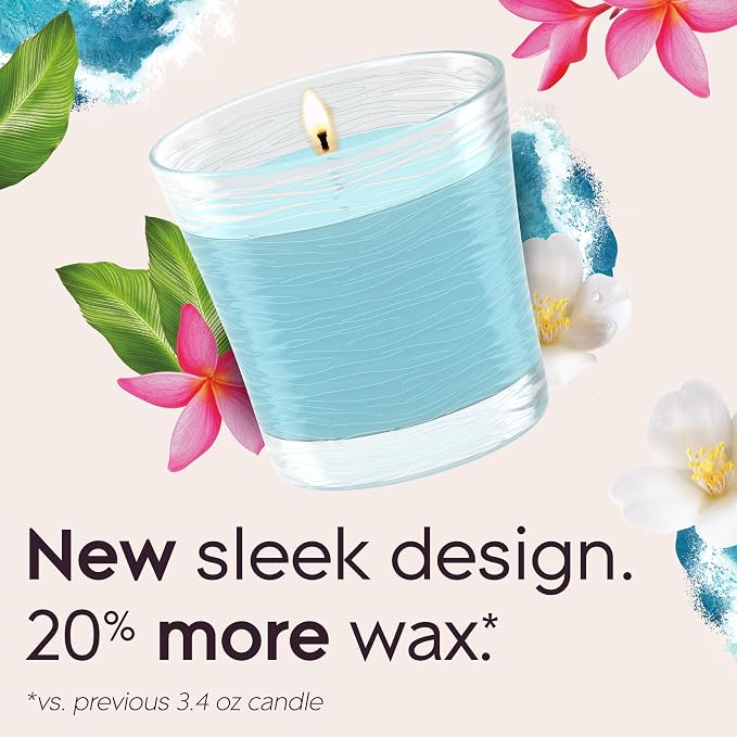 1-Wick Scented Candle Jar, Aqua Waves, Air Freshener Infused with Essential Oils, 4.08 Oz, 2 Count 2 Count 4.08 Oz Glass