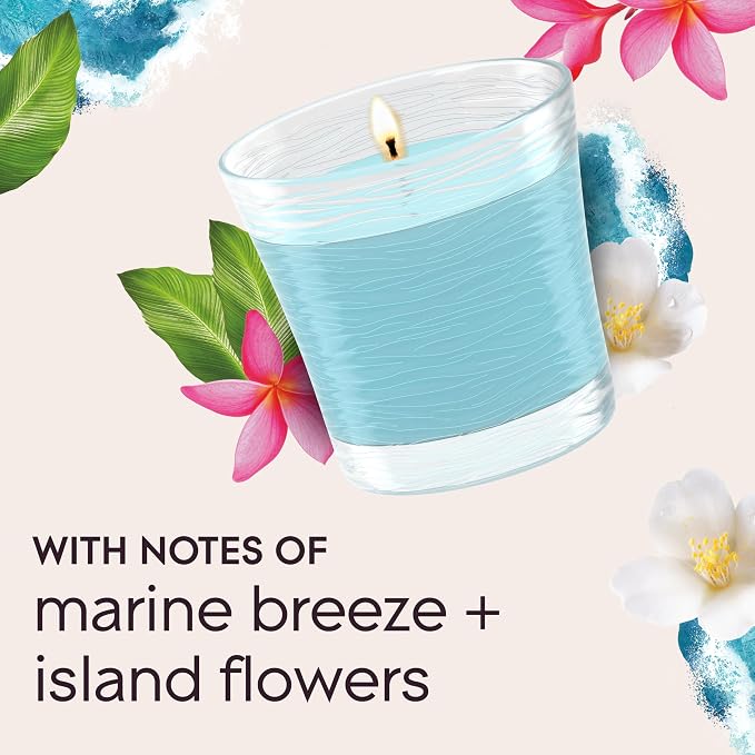 1-Wick Scented Candle Jar, Aqua Waves, Air Freshener Infused with Essential Oils, 4.08 Oz, 2 Count 2 Count 4.08 Oz Glass