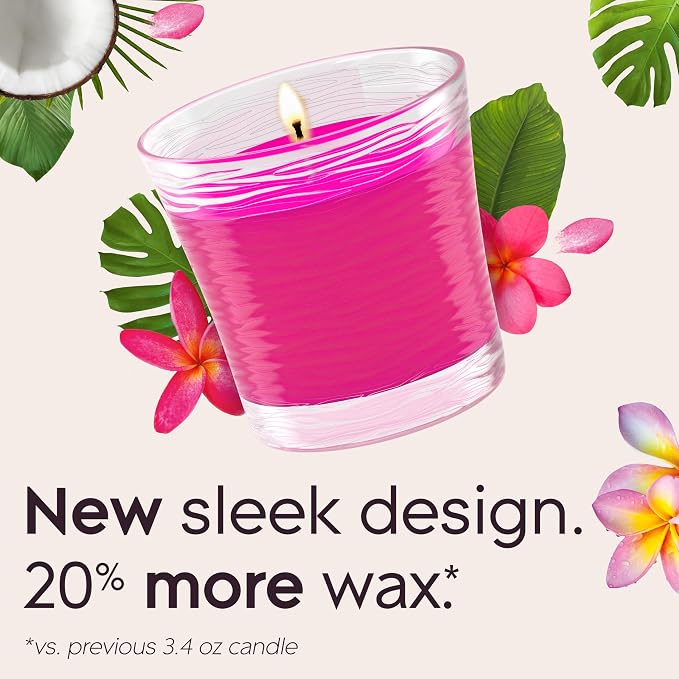 1-Wick Scented Candle Jar, Exotic Tropical Blossoms, Air Freshener Infused with Essential Oils, 4.08 Oz, 2 Count 2 Count 4.08