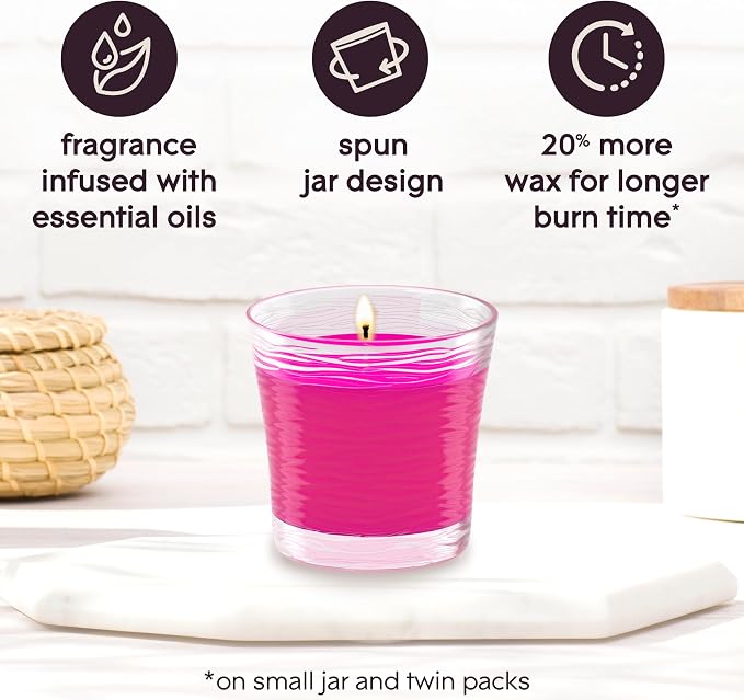 1-Wick Scented Candle Jar, Exotic Tropical Blossoms, Air Freshener Infused with Essential Oils, 4.08 Oz, 2 Count 2 Count 4.08