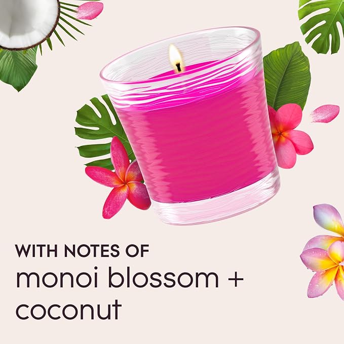 1-Wick Scented Candle Jar, Exotic Tropical Blossoms, Air Freshener Infused with Essential Oils, 4.08 Oz, 2 Count 2 Count 4.08