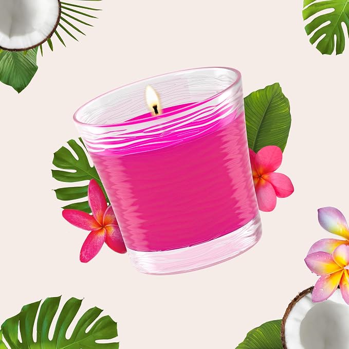 1-Wick Scented Candle Jar, Exotic Tropical Blossoms, Air Freshener Infused with Essential Oils, 4.08 Oz, 2 Count 2 Count 4.08