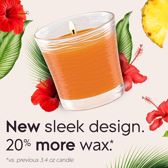 1-Wick Scented Candle Jar, Hawaiian Breeze, Air Freshener Infused with Essential Oils, 4.08 Oz, 2 Count 2 Count 4.08 Oz