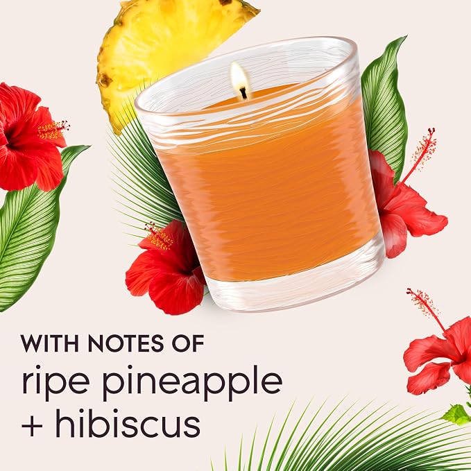 1-Wick Scented Candle Jar, Hawaiian Breeze, Air Freshener Infused with Essential Oils, 4.08 Oz, 2 Count 2 Count 4.08 Oz