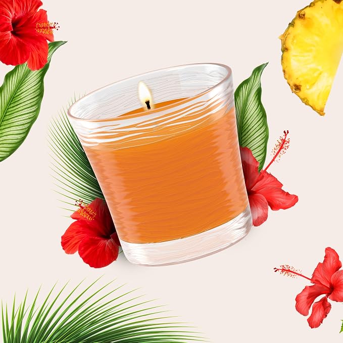 1-Wick Scented Candle Jar, Hawaiian Breeze, Air Freshener Infused with Essential Oils, 4.08 Oz, 2 Count 2 Count 4.08 Oz