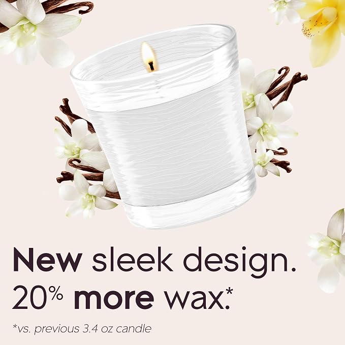 1-Wick Scented Candle Jar, Sheer Vanilla Embrace, Air Freshener Infused with Essential Oils, 4.08 Oz, 2 Count 2 Count 4.08 Oz