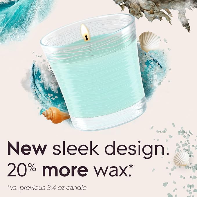 1-Wick Scented Candle Jar, Sky & Sea Salt, Air Freshener Infused with Essential Oils, 4.08 Oz, 2 Count 2 Count 4.08 Oz Glass