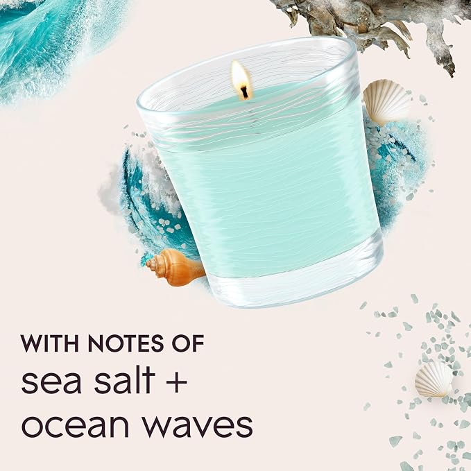 1-Wick Scented Candle Jar, Sky & Sea Salt, Air Freshener Infused with Essential Oils, 4.08 Oz, 2 Count 2 Count 4.08 Oz Glass