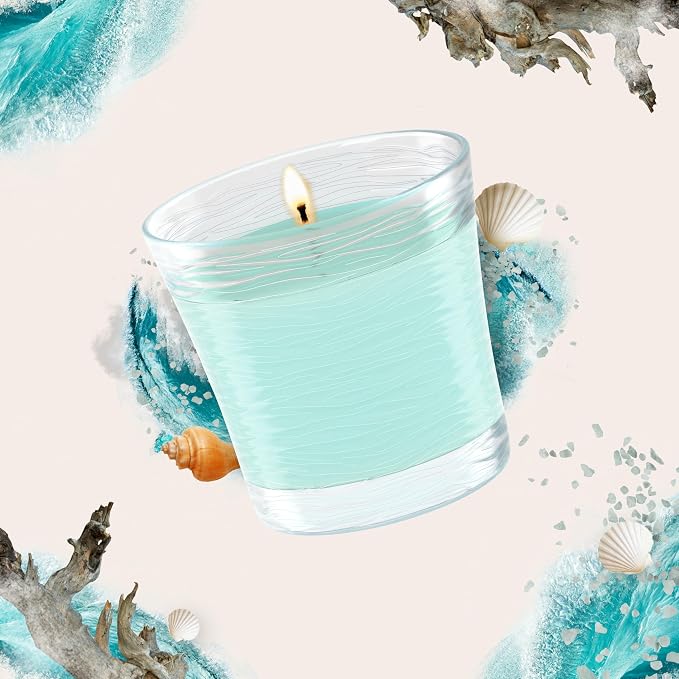 1-Wick Scented Candle Jar, Sky & Sea Salt, Air Freshener Infused with Essential Oils, 4.08 Oz, 2 Count 2 Count 4.08 Oz Glass