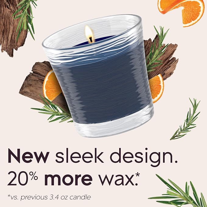 1-Wick Scented Candle Jar, Smooth Bourbon & Oak, Air Freshener Infused with Essential Oils, 4.08 Oz, 2 Count 2 Count 4.08 Oz