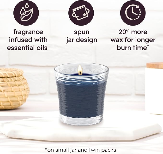 1-Wick Scented Candle Jar, Smooth Bourbon & Oak, Air Freshener Infused with Essential Oils, 4.08 Oz, 2 Count 2 Count 4.08 Oz