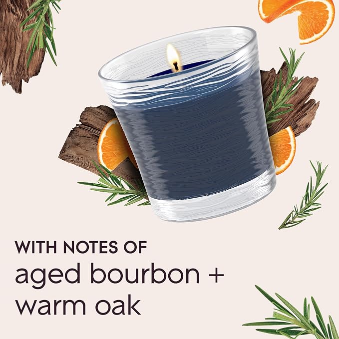 1-Wick Scented Candle Jar, Smooth Bourbon & Oak, Air Freshener Infused with Essential Oils, 4.08 Oz, 2 Count 2 Count 4.08 Oz