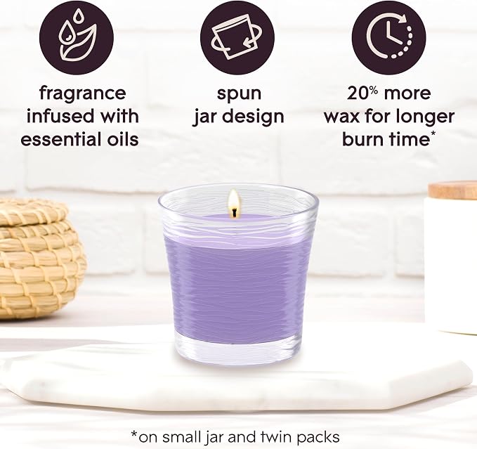 1-Wick Scented Candle Jar, Tranquil Lavender & Aloe, Air Freshener Infused with Essential Oils, 4.08 Oz, alternate product