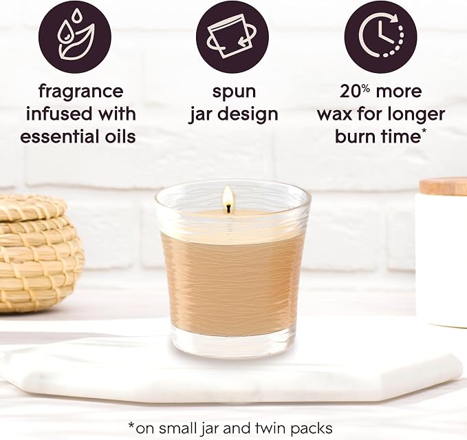 1-Wick Scented Candle Jar, Vanilla Caramel Twist, Air Freshener Infused with Essential Oils, 4.08 Oz, 2 Count 2 Count 4.08 Oz