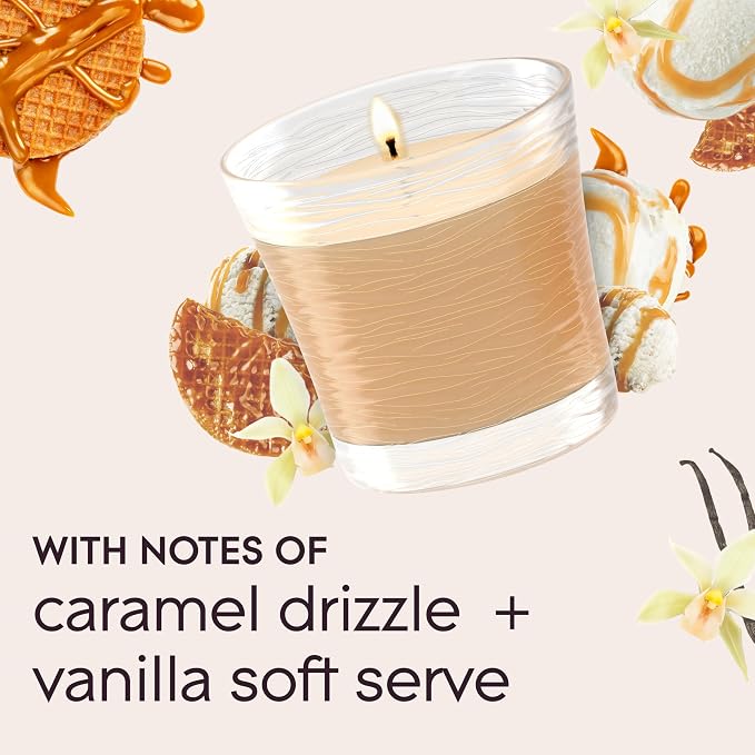 1-Wick Scented Candle Jar, Vanilla Caramel Twist, Air Freshener Infused with Essential Oils, 4.08 Oz, 2 Count 2 Count 4.08 Oz