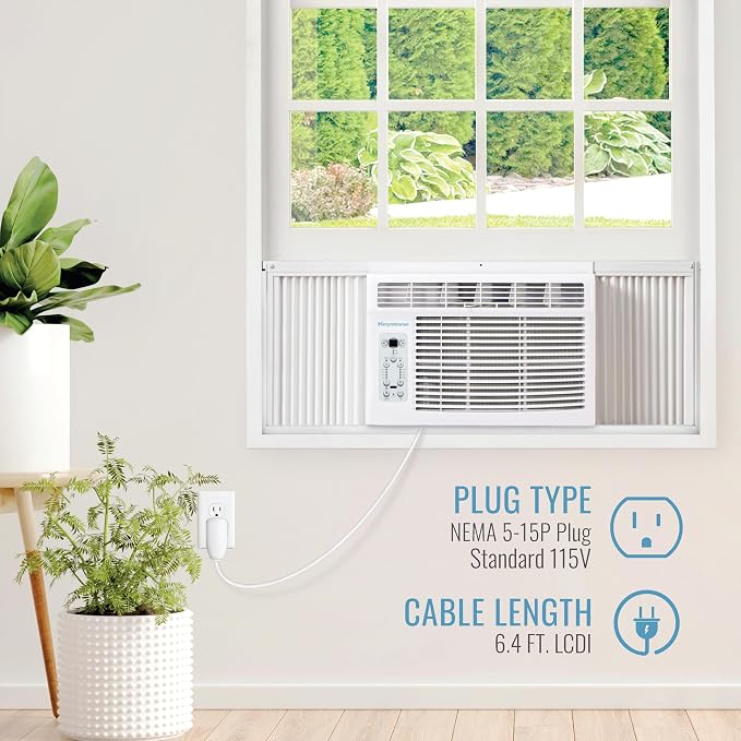 10,000 BTU Compact Window Air Conditioner with Remote Control and Dehumidifier, 115V, Quiet Window AC Units for Spaces up to