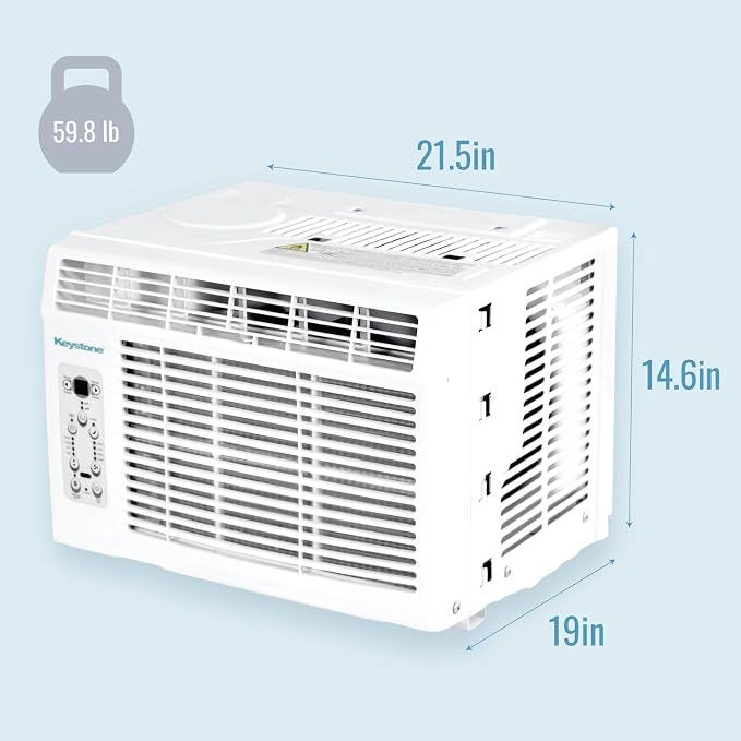 10,000 BTU Compact Window Air Conditioner with Remote Control and Dehumidifier, 115V, Quiet Window AC Units for Spaces up to