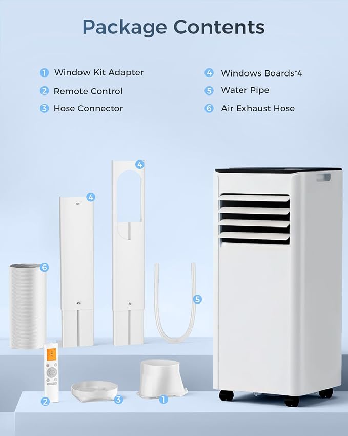 10,000 BTU Portable Air Conditioner - 3-in-1 Portable AC Unit for Rooms Up to 450 Sq. Ft., with Remote Control, Cooling