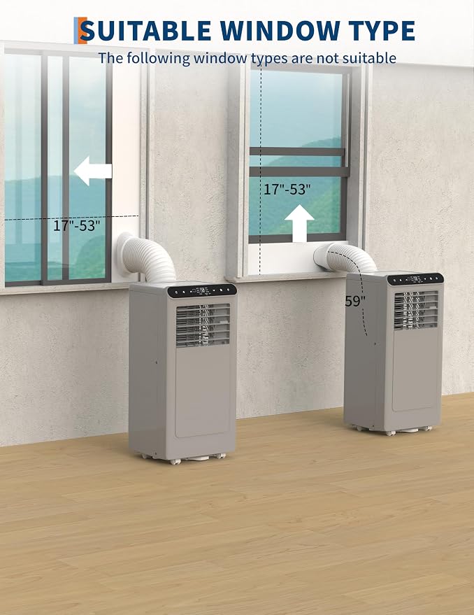 10,000 BTU Portable Air Conditioner, Cools up to 450 Sq.Ft, 3-in-1 AC with Cooling, Dehumidifier & Fan, with Remote Control