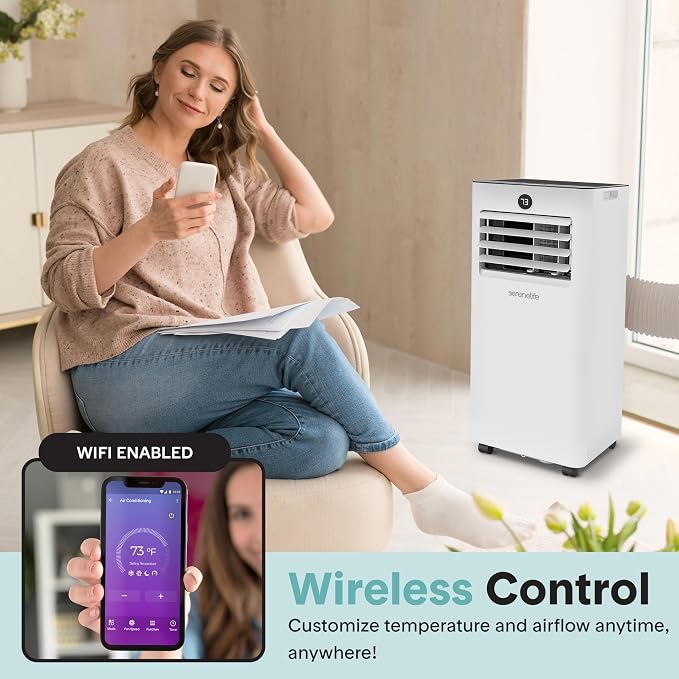 10,000 BTU Portable Air Conditioner, Small AC with Dehumidifier and Fan, Wifi Function, Mini AC Unit with 450 Sq. Ft.