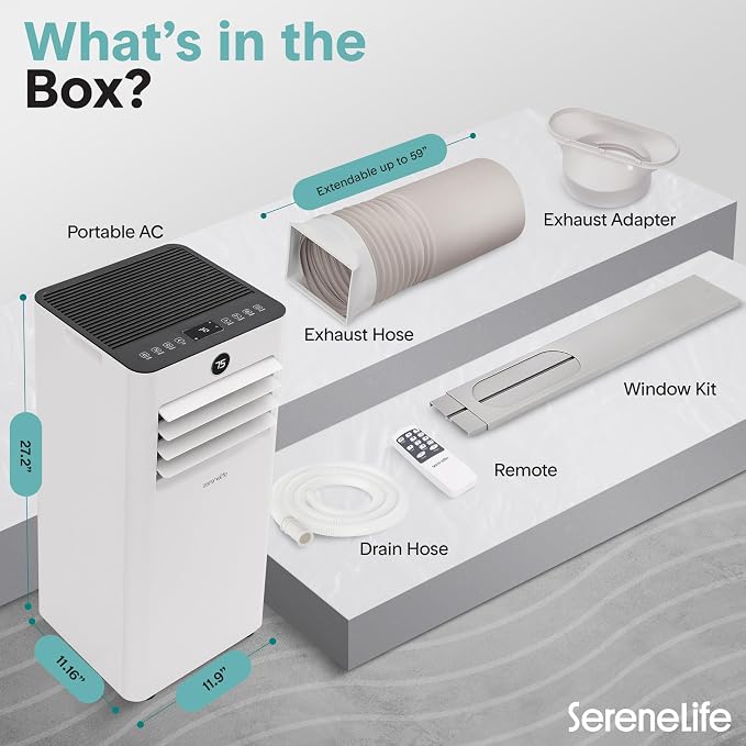10,000 BTU Portable Air Conditioner, Small AC with Dehumidifier and Fan, Wifi Function, Mini AC Unit with 450 Sq. Ft.