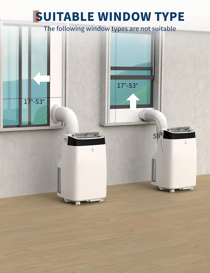 10,000 BTU Portable Air Conditioner with Dehumidifier & Fan, Cools Up to 450 Sq.Ft. Room Air Conditioner, Remote Control