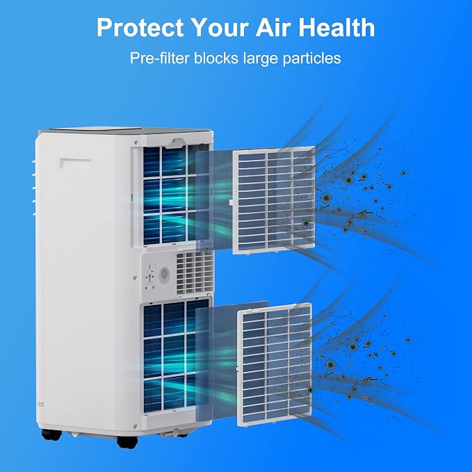 10,000 BTU Portable Air Conditioners for Room Up to 450 Sq.Ft, 4-in-1 Portable AC Unit, Heater, Dehumidifier & Fan with