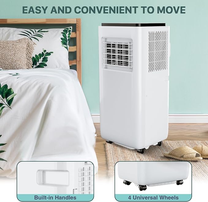 10,000 BTU Portable Air Conditioners, Ultra Quiet Cooling Fan Dehumidifier with 24H Timer & Remote, alternate product view 7
