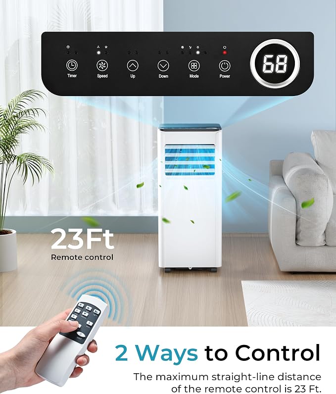 10,000 BTU Portable Air Conditioners Up to 450 sq.ft, 3-1 Standing Smart Cooling AC with Remote, Dehumidifier, Fan, alternate