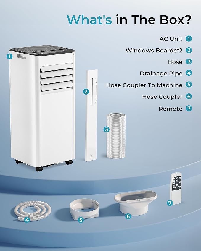10,000 BTU Portable Air Conditioners Up to 450 sq.ft, 3-1 Standing Smart Cooling AC with Remote, Dehumidifier, Fan, alternate