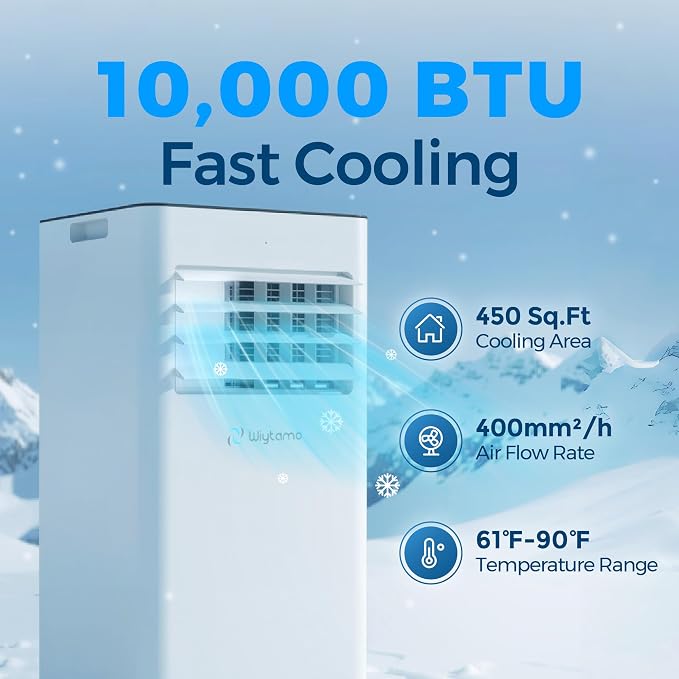 10,000 BTU Portable Air Conditioners with WiFi, 3-in-1 Air Conditioner for Room&Garage– Portable AC Unit with Cool