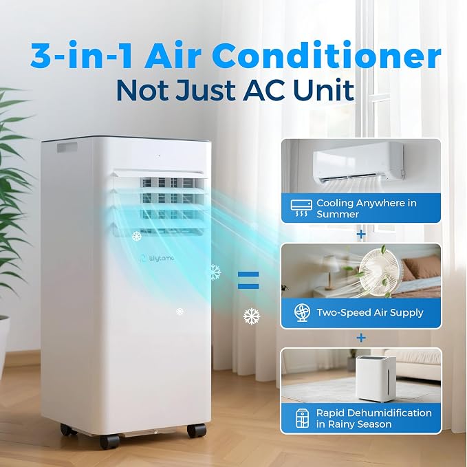 10,000 BTU Portable Air Conditioners with WiFi, 3-in-1 Air Conditioner for Room&Garage– Portable AC Unit with Cool