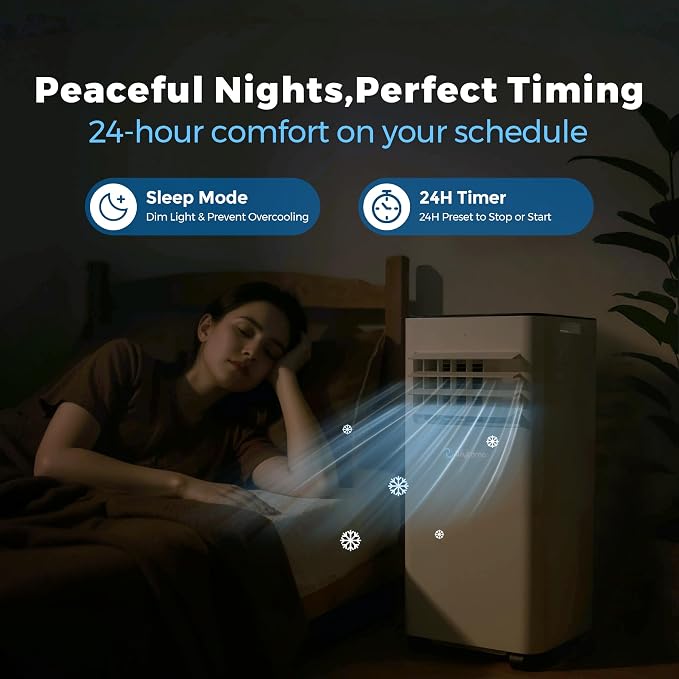 10,000 BTU Portable Air Conditioners with WiFi, 3-in-1 Air Conditioner for Room&Garage– Portable AC Unit with Cool
