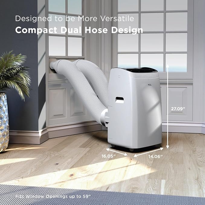 10,000 BTU Q-Series Dual Hose Portable Inverter Air Conditioner & Heater, AC Unit with Heat, 450 Sq. Ft., up to 47% Energy