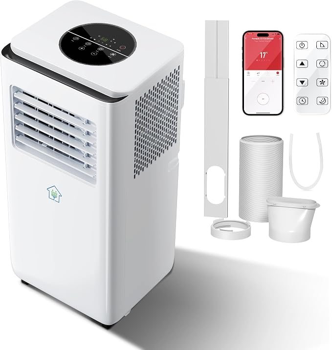 10,000 BTU Smart Air Conditioner with Heat, 4 Modes 2 Speeds Portable AC Unit with APP, Fast Cooling/Dehumidifier/Fan