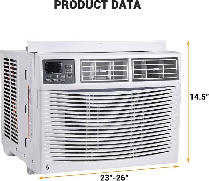 10,000 BTU Smart Window Air Conditioner with WiFi, Cools Rooms Up to 450 Sq. Ft, Window AC Unit with Cooling, Dehumidifier &